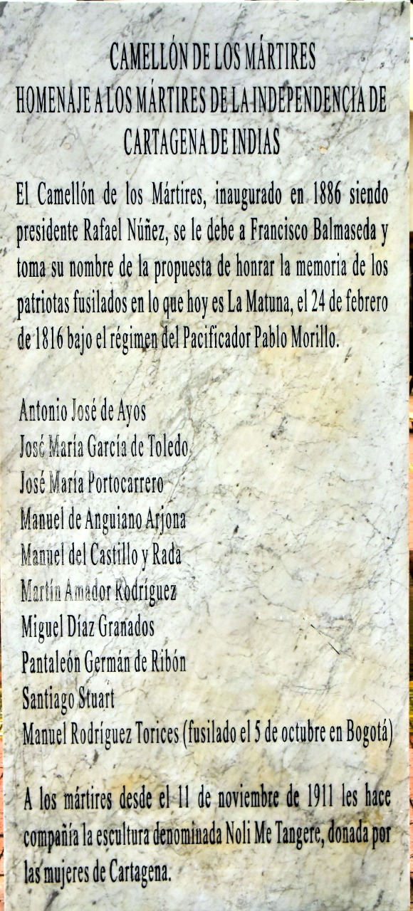 Homenaje a los Mártires de Cartagena de Indias